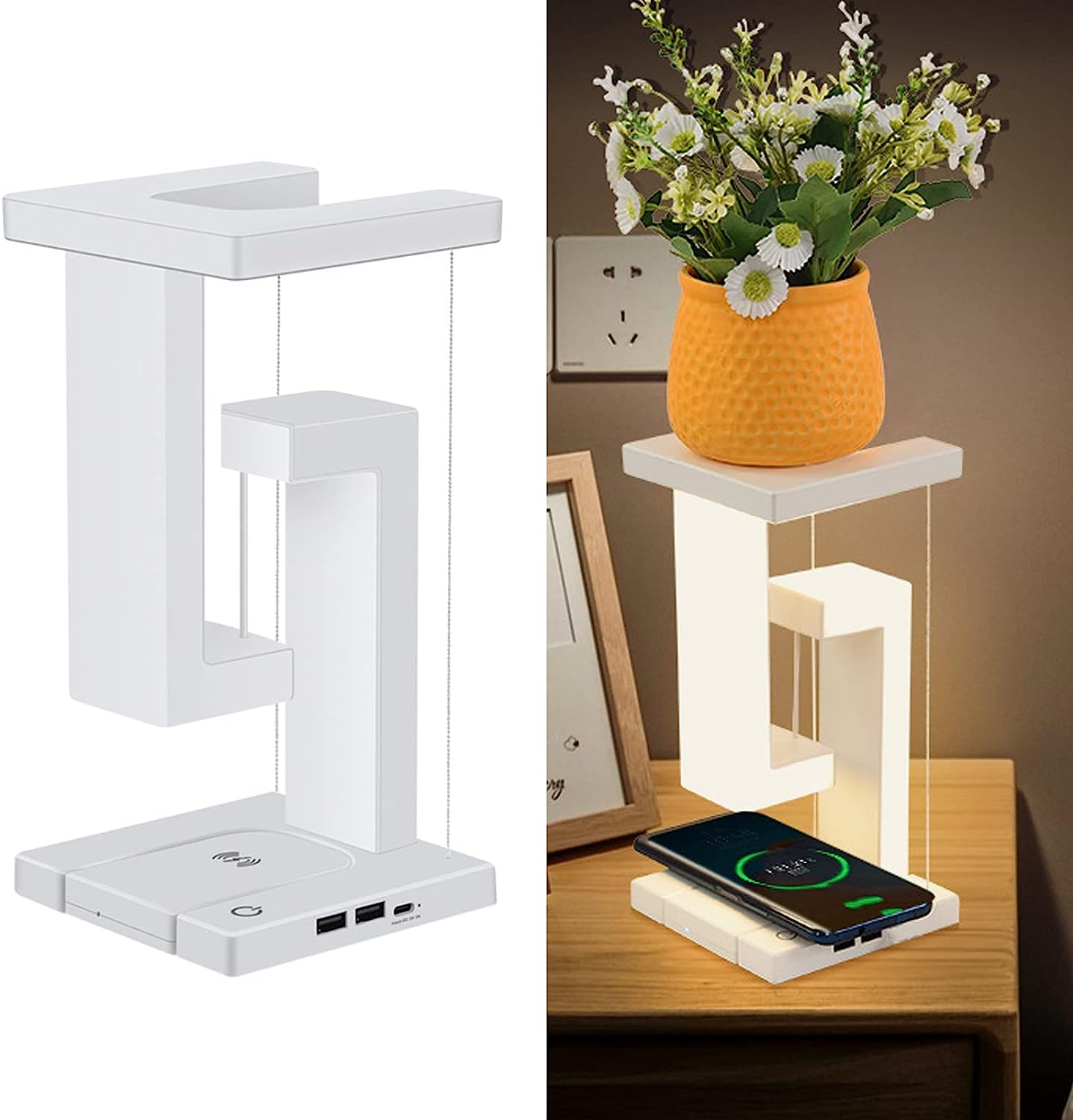 Levitating LED Lamp with Wireless Charger