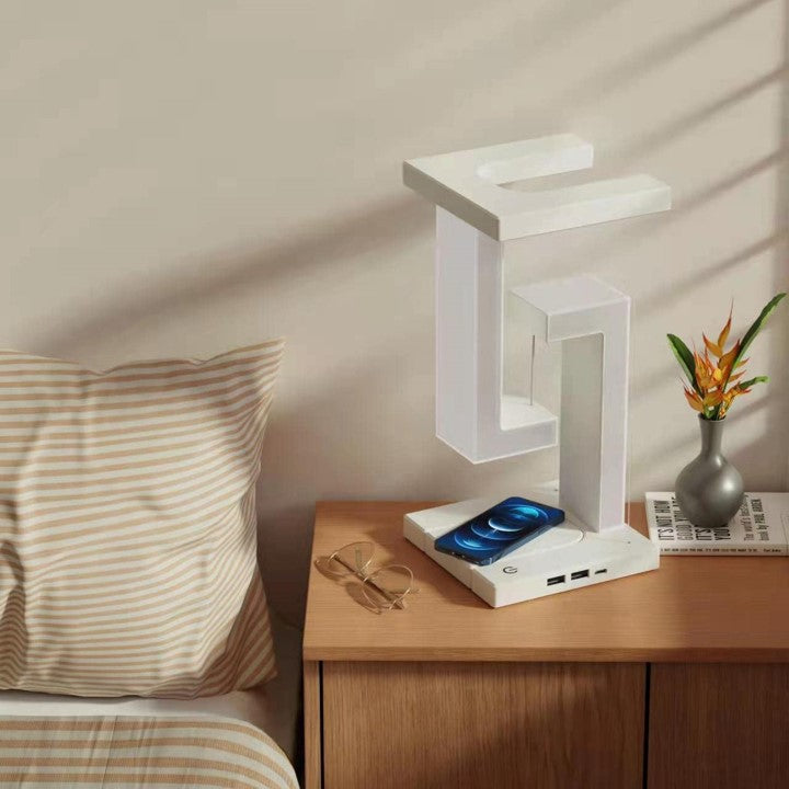 Levitating LED Lamp with Wireless Charger