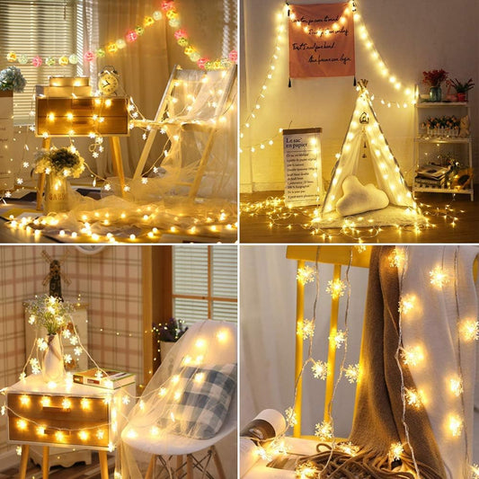 Xmas LED Snowflake String Lights