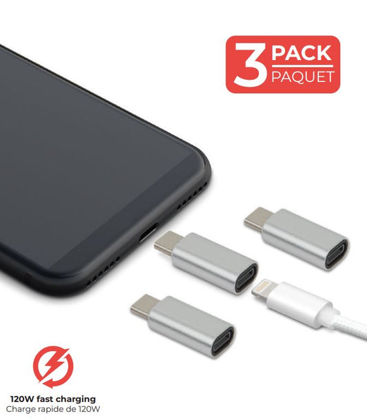 Lightning To USB Type-C Adaptor (3 Pack)